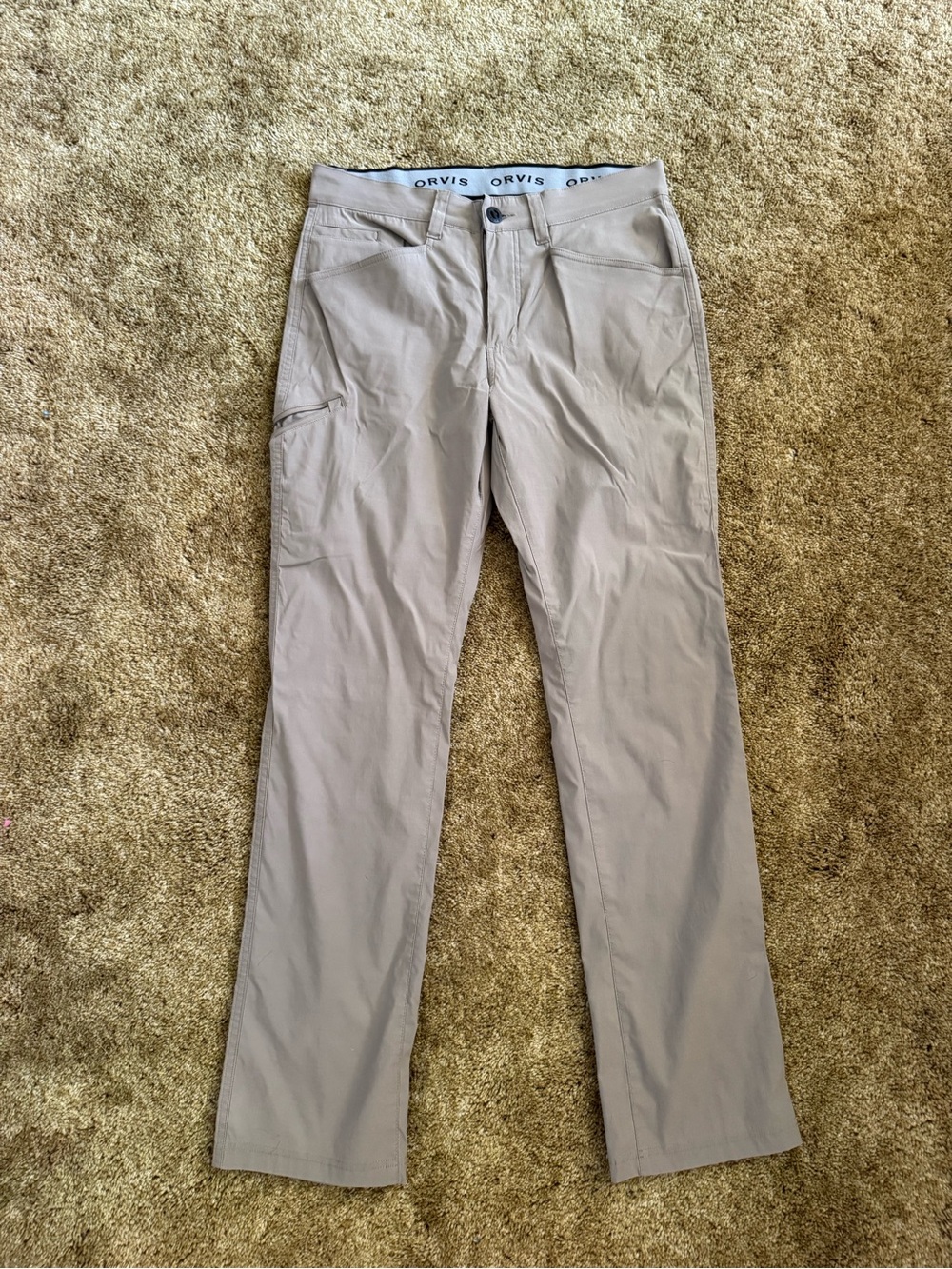 Tan men’s Orvis outdoor golf pants; excellent condition and very comfortable!